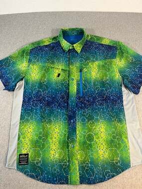 Loco Kaile Men's Performance Fishing Short Sleeve Button Down Shirt Size 2XL